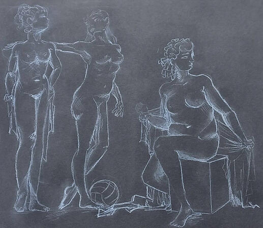 I don't just paint, I also sketch! These figure studies were done for and art final, but I am very proud of them.