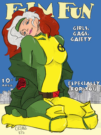 A digital render of X-Man Rogue! I experimented with a new style of shading. Based on old pin up magazines, I was inspired to create my own version.